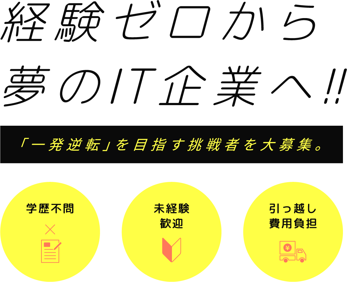 経験ゼロから夢のIT企業へ!!